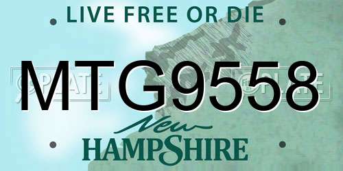 MTG9558 New Hampshire License Plate