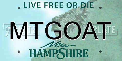 MTGOAT New Hampshire License Plate