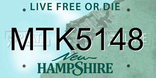 MTK5148 New Hampshire License Plate