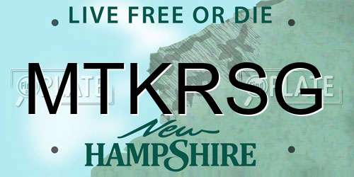 MTKRSG New Hampshire License Plate