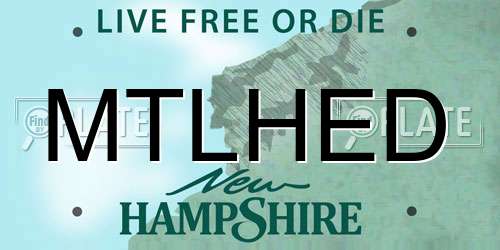 MTLHED New Hampshire License Plate