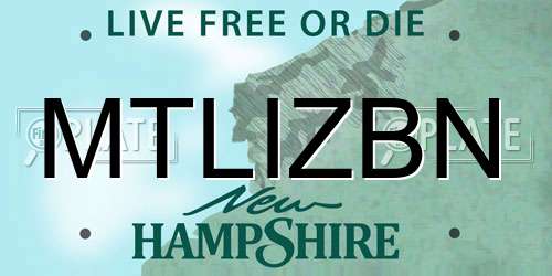 MTLIZBN New Hampshire License Plate