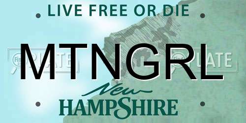 MTNGRL New Hampshire License Plate
