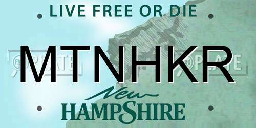 MTNHKR New Hampshire License Plate