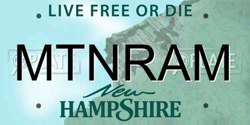 MTNRAM New Hampshire License Plate