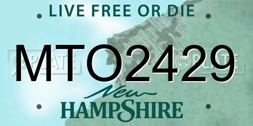 MTO2429 New Hampshire License Plate