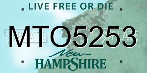 MTO5253 New Hampshire License Plate