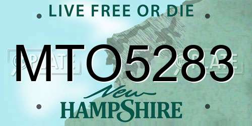 MTO5283 New Hampshire License Plate