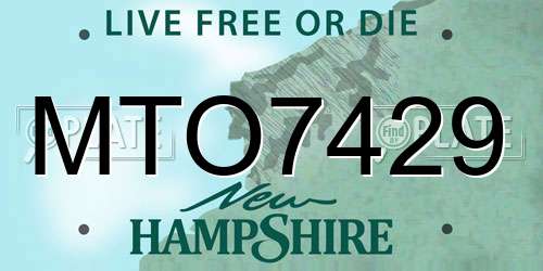 MTO7429 New Hampshire License Plate