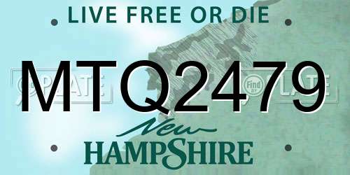 MTQ2479 New Hampshire License Plate