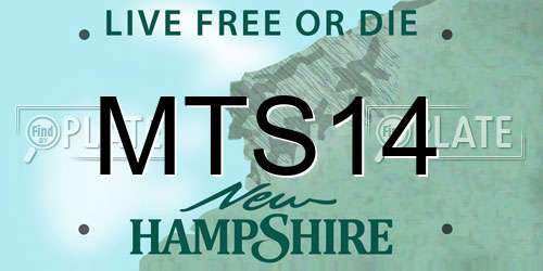 MTS14 New Hampshire License Plate