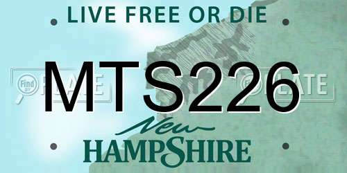MTS226 New Hampshire License Plate