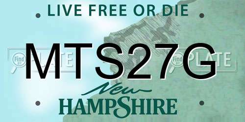 MTS27G New Hampshire License Plate