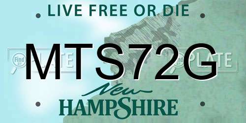 MTS72G New Hampshire License Plate