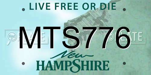 MTS776 New Hampshire License Plate