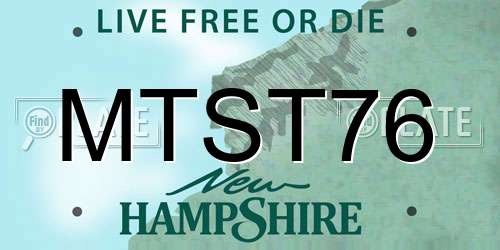 MTST76 New Hampshire License Plate