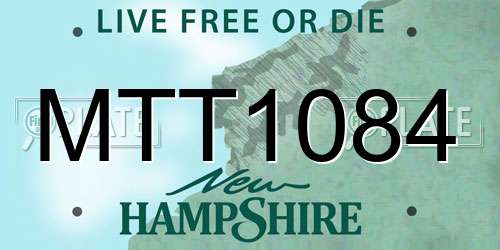MTT1084 New Hampshire License Plate