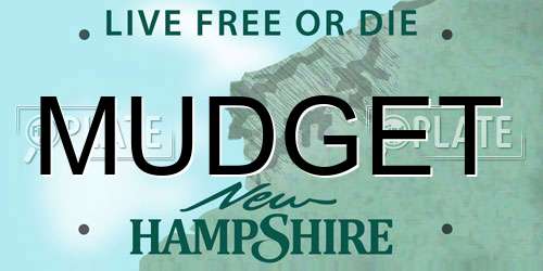 MUDGET New Hampshire License Plate
