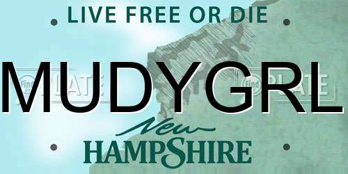 MUDYGRL New Hampshire License Plate