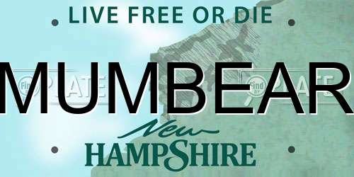 MUMBEAR New Hampshire License Plate