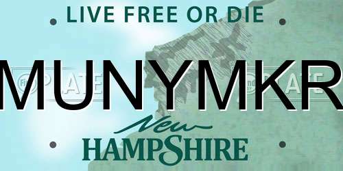 MUNYMKR New Hampshire License Plate