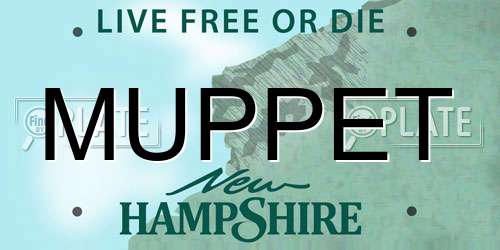MUPPET New Hampshire License Plate
