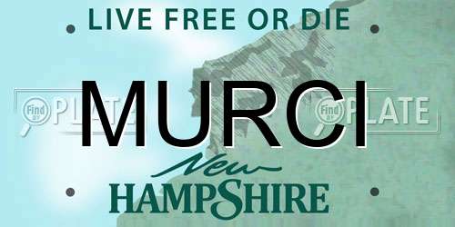 MURCI New Hampshire License Plate