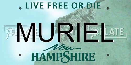 MURIEL New Hampshire License Plate