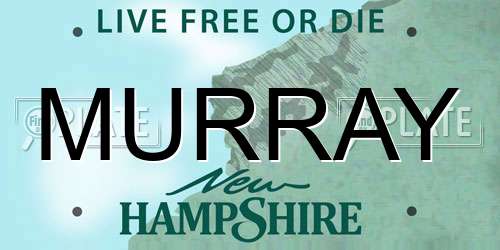 MURRAY New Hampshire License Plate