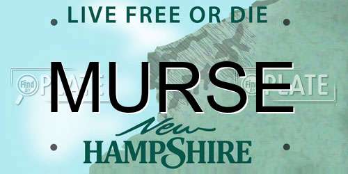 MURSE New Hampshire License Plate