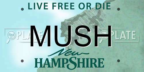 MUSH New Hampshire License Plate