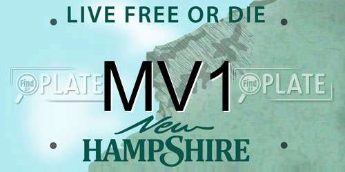 MV1 New Hampshire License Plate