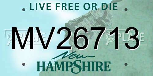 MV26713 New Hampshire License Plate