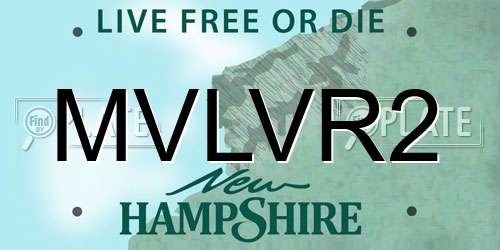 MVLVR2 New Hampshire License Plate