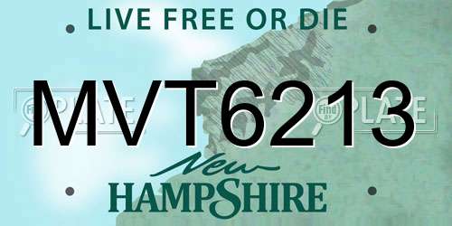 MVT6213 New Hampshire License Plate