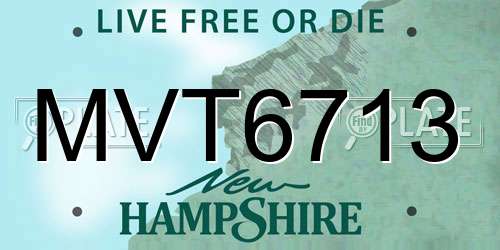 MVT6713 New Hampshire License Plate