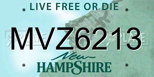 MVZ6213 New Hampshire License Plate