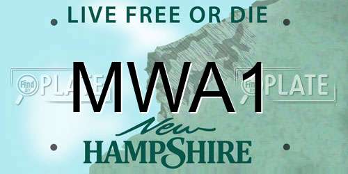 MWA1 New Hampshire License Plate