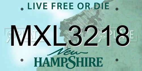 MXL3218 New Hampshire License Plate