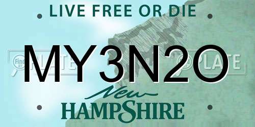 MY3N2O New Hampshire License Plate