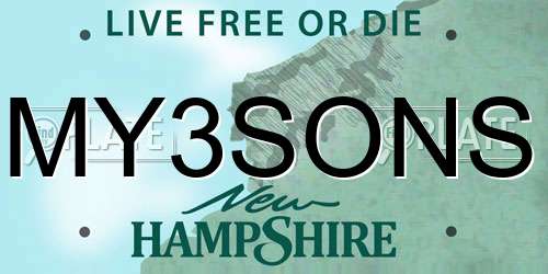 MY3SONS New Hampshire License Plate