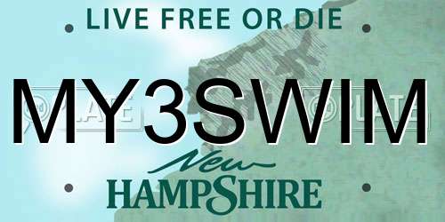 MY3SWIM New Hampshire License Plate