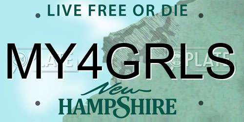 MY4GRLS New Hampshire License Plate