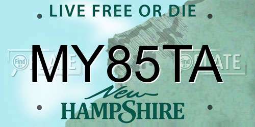 MY85TA New Hampshire License Plate