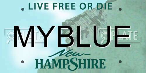 MYBLUE New Hampshire License Plate