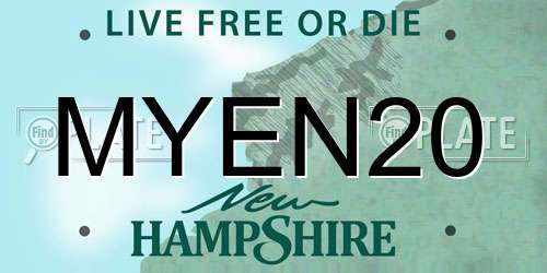 MYEN20 New Hampshire License Plate