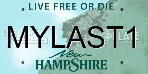 MYLAST1 New Hampshire License Plate