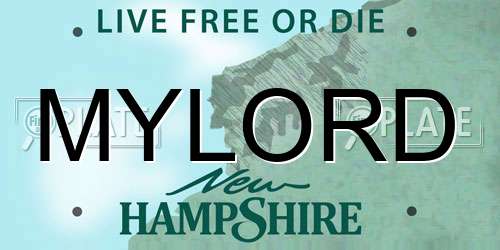 MYLORD New Hampshire License Plate