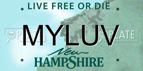 MYLUV New Hampshire License Plate