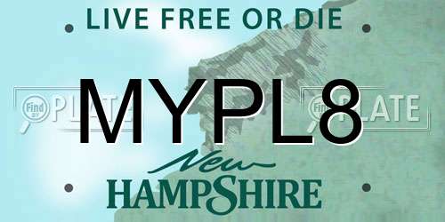 MYPL8 New Hampshire License Plate